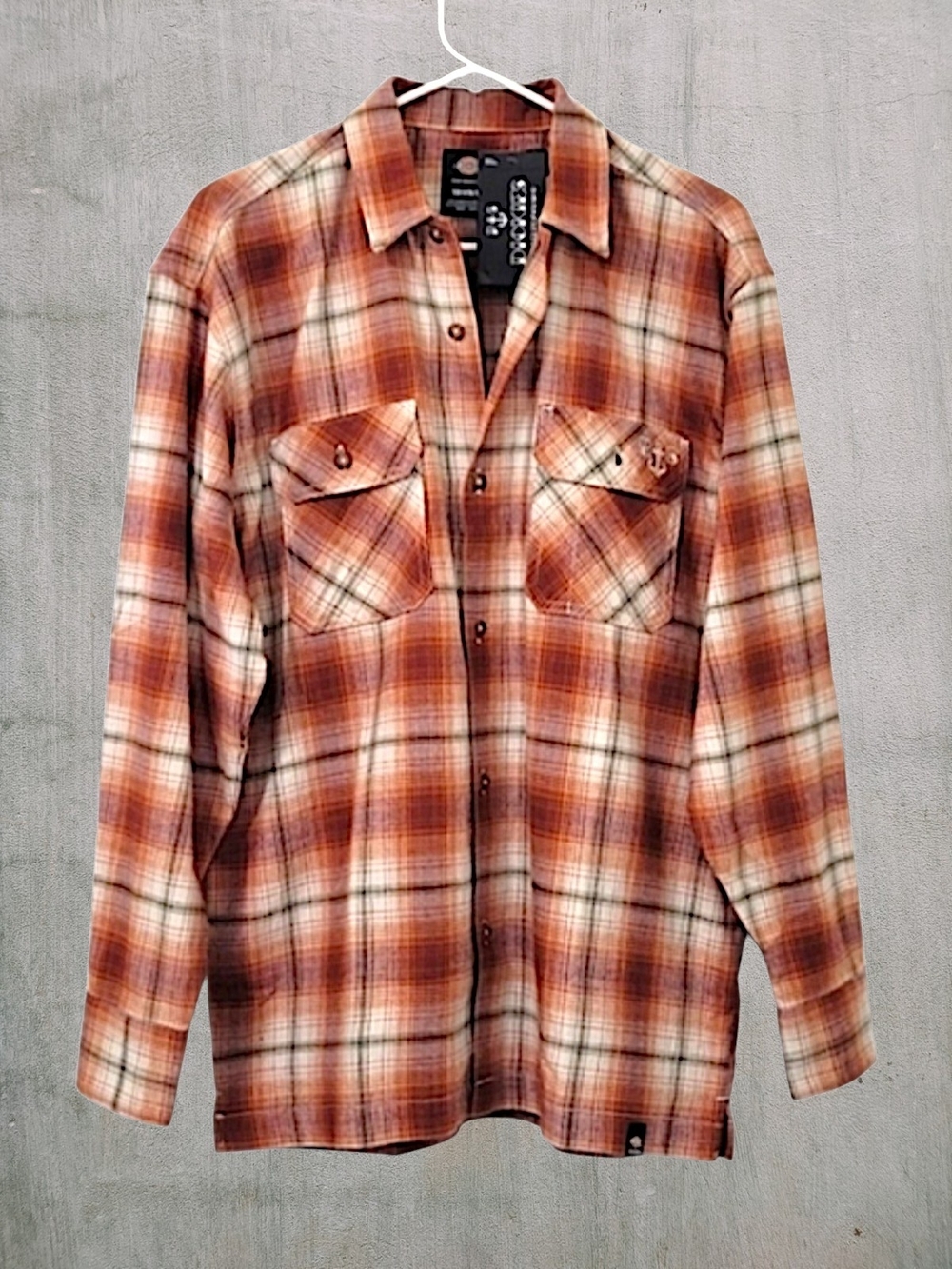 Dickies Skateboarding Plaid Flannel Shirt R. Sandoval - Burnt Ombre